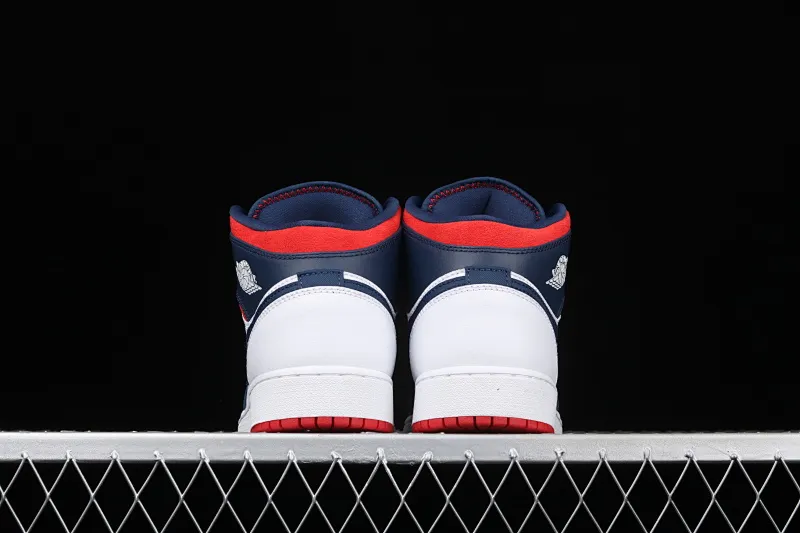 All categories Air Jordan Jordan series basketball shoes Air Jordan 1 Mid G version pure original Air Jordan 1 Mid GS AJ1 Joe 1 Captain America China basketball shoes BQ6931-104